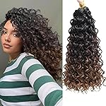 YXCHERISHAIR 8 Packs Curly Crochet Hair GoGo Curl Crochet hair for Women Deep Wave Braiding hair,Synthetic Bohemian Crochet Braid Water Wave Crochett hair Extensions(1B/4/30, 14inch)