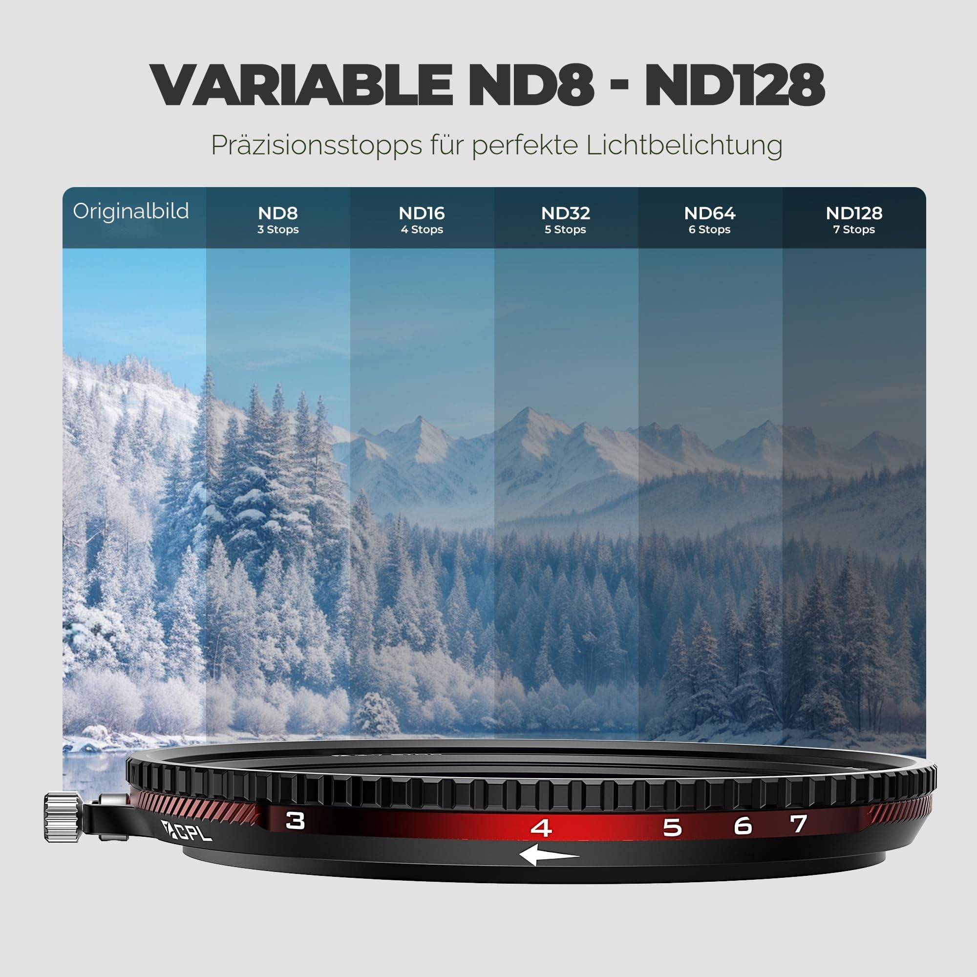 Freewell 82mm V2 Magnetic Hybrid VND/CPL 3-7 Stops Filter | Premium Quality Adjustable VND und CPL Filter Zukunftssicher