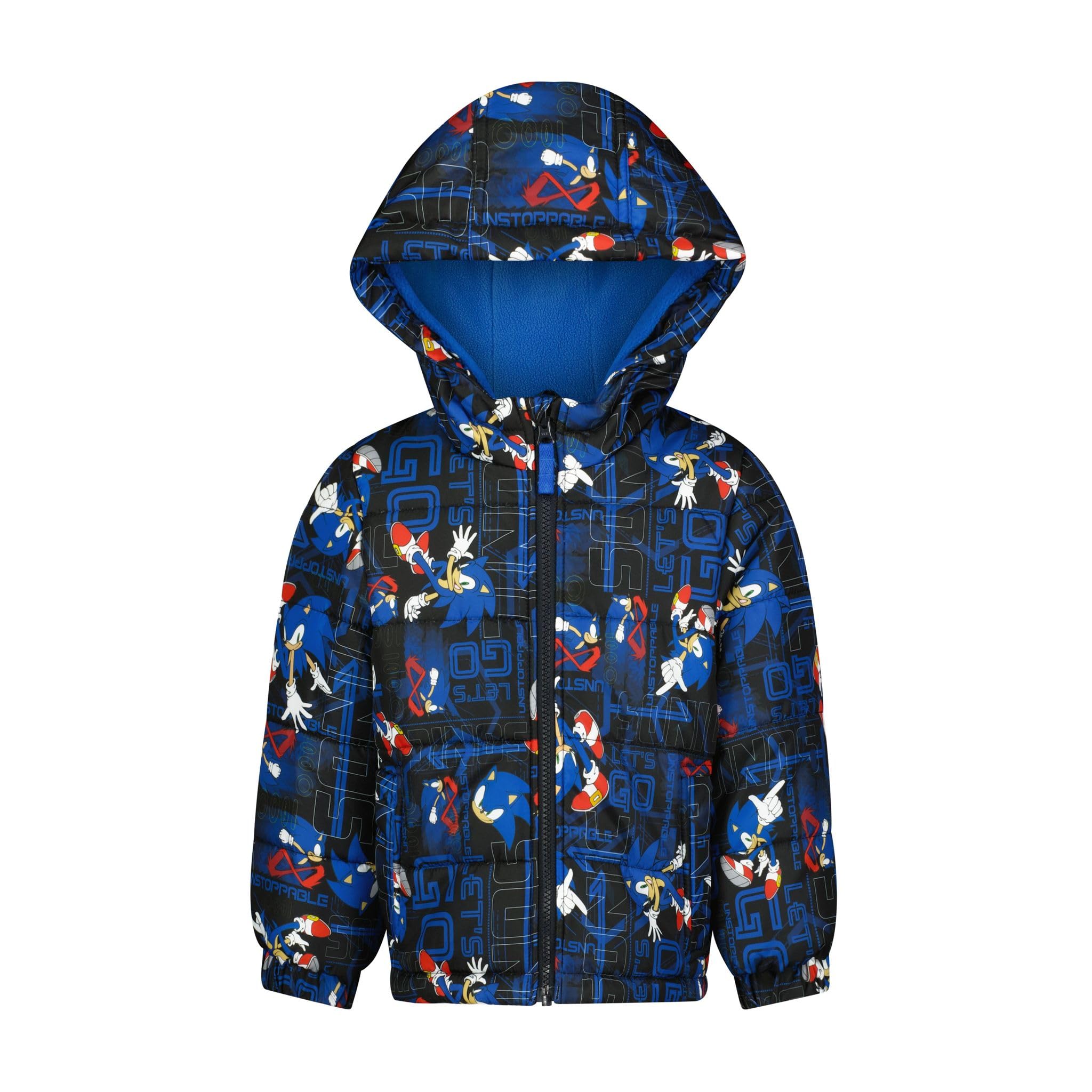 SEGA Sonic the Hedgehog Boys’ Heavyweight Puffer Hooded Bubble Jacket Winter Coat