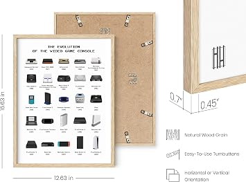 HAUS AND HUES Video Game Art, Video Game Posters for Boys Room, Gaming Room Decor for Boys Wall Decor, Gamer Wall Decor, Gaming Decorations (Beige Frame, 12x16)