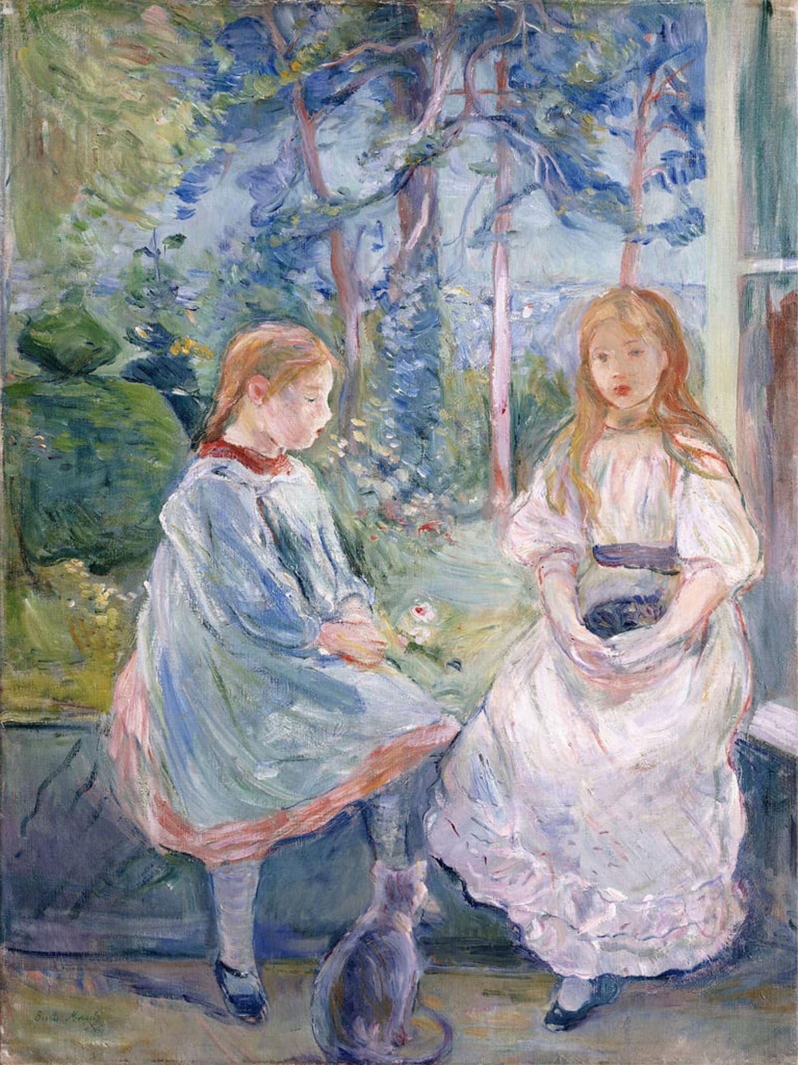 SERENDIPITP Aesthetic Poster Photo Wall Print Retro Picture Young Girls At the Windowby Berthe Morisot Modern Wall Artwork for Home Decor 60x90cm