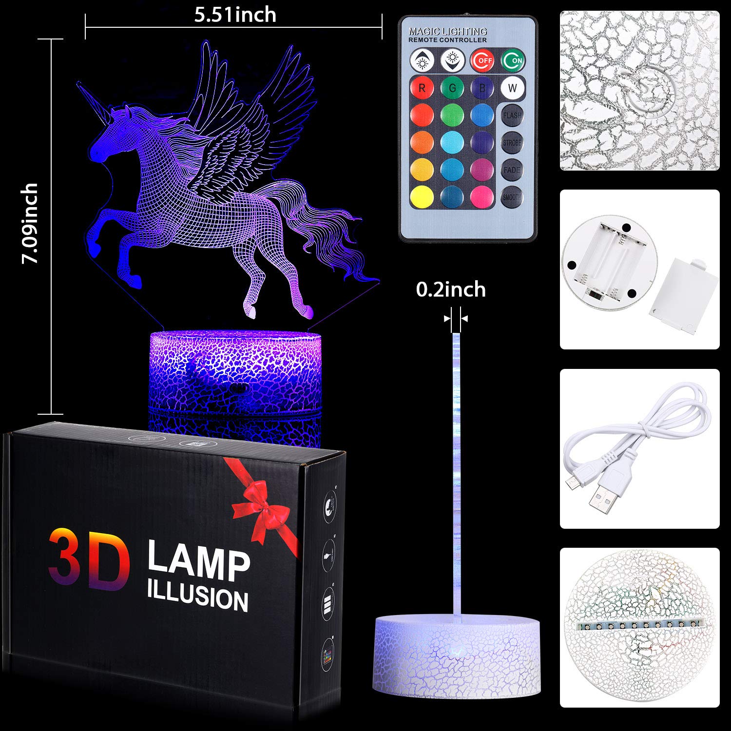 ランプ　ユニコーン　ナイトランプ リモコン付き 子供クリスマス 誕生日プレゼント Amazon.co.jp : ユニコーン 子供用ナイトライト LED ユニコーンランプ