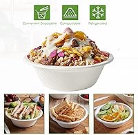 Vista 6 de Vplus Paquete de 500 Tazones de Papel de 12 OZ a Granel, Desechables Compostables, Bagazo Ecológico, Tazones Extra Resistentes Perfectos