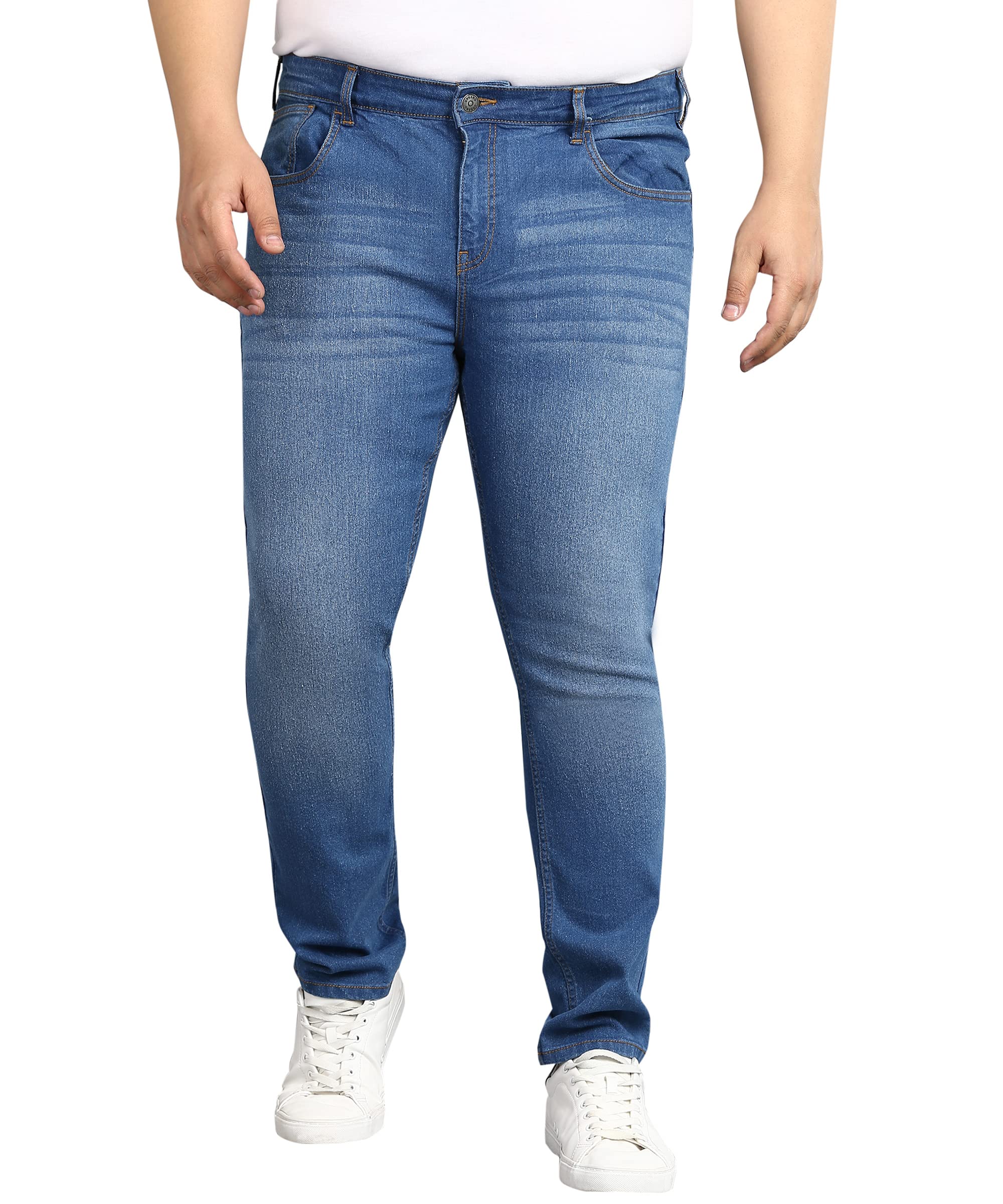 urbano plus Men's Regular Fit Mid Rise Washed Jeans Stretchable-picture-29