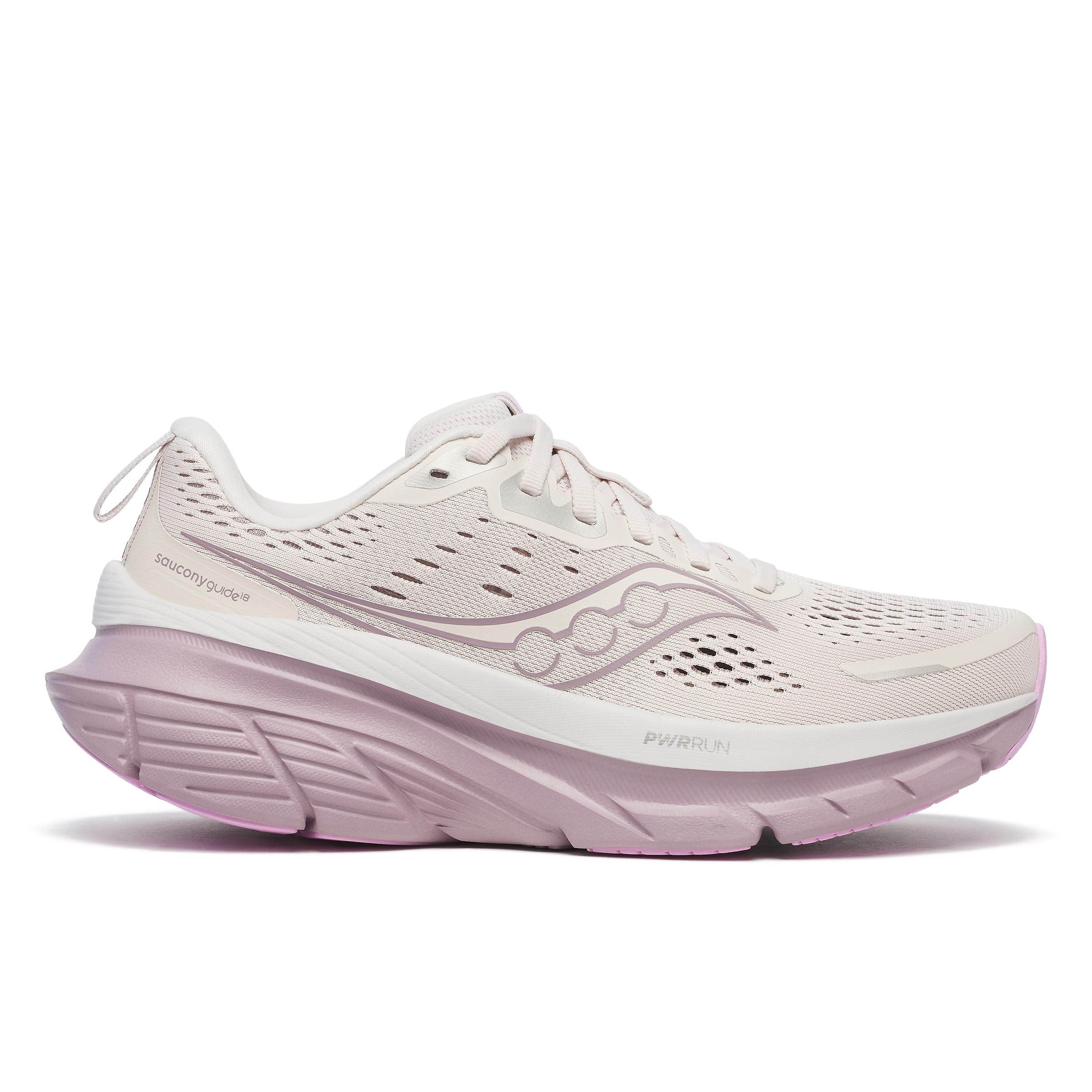 Saucony Tenis de Correr Guide 18 para Mujer, Negro/Blanco