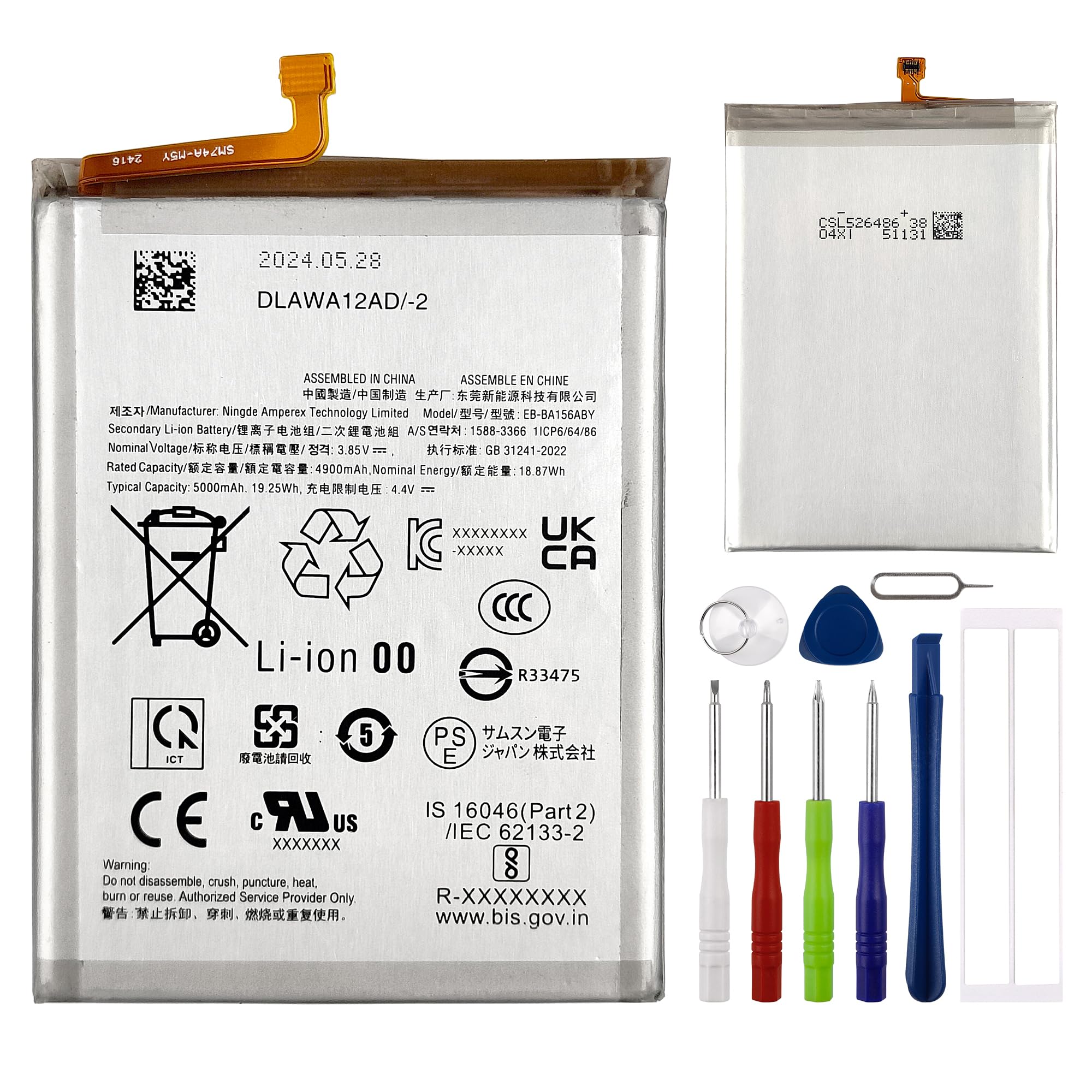 E-YIIVIIL Replacement Battery EB-BA156ABY Compatible with Samsung Galaxy A15 5G SM-A156U with Tools