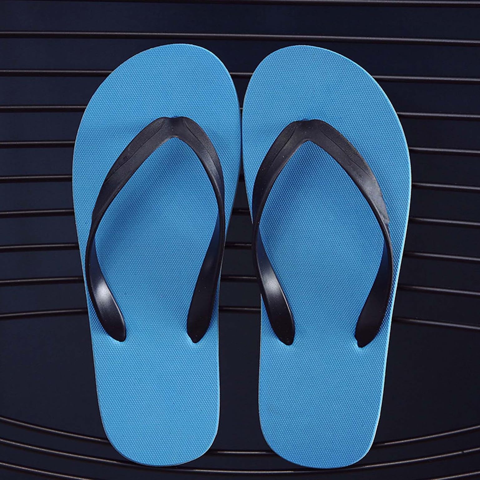 MMRTDJDR Generisch Zapatillas de baño de para Hombre para el Tiempo Libre, cómodas Sandalias de Playa monocromáticas con Suela Plana y Puntera