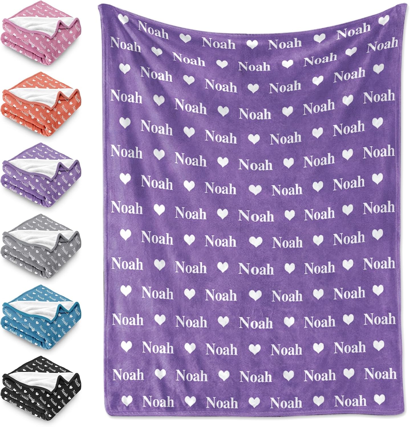 Yoke Style Personalized Blankets for Kids, Custom Baby Blanket with Name, Customized Blanket for Adult Mom on Christmas Birthday Valentines Day