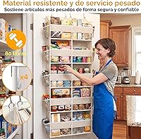Vista 3 de Ofiray-home Organizador de 5 niveles, almacenamiento extra grande detrás de la puerta de 10 compartimentos, capacidad de peso de 80 libras sobre
