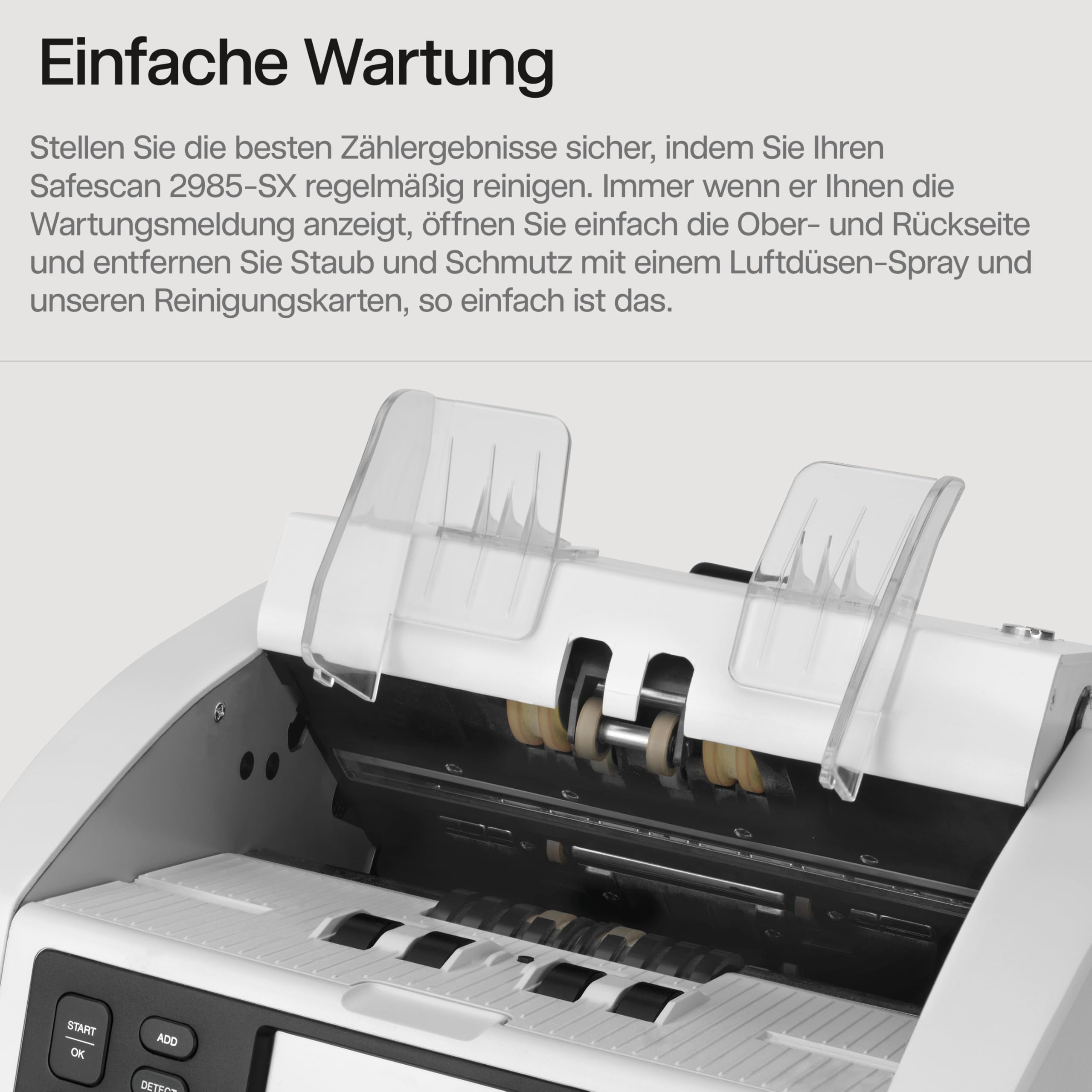 Safescan 2985-SX Geldzählmaschine, Wertzählung und Sortierung von gemischten Banknoten - Banknotenzähler mit 7-facher Echtheitprüfung - Geldzählmaschine mit Sortieroptionen