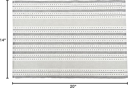 Miniatura 5 de C&F Home Warner Slate Woven - Juego de 6 manteles individuales rectangulares reversibles, color gris