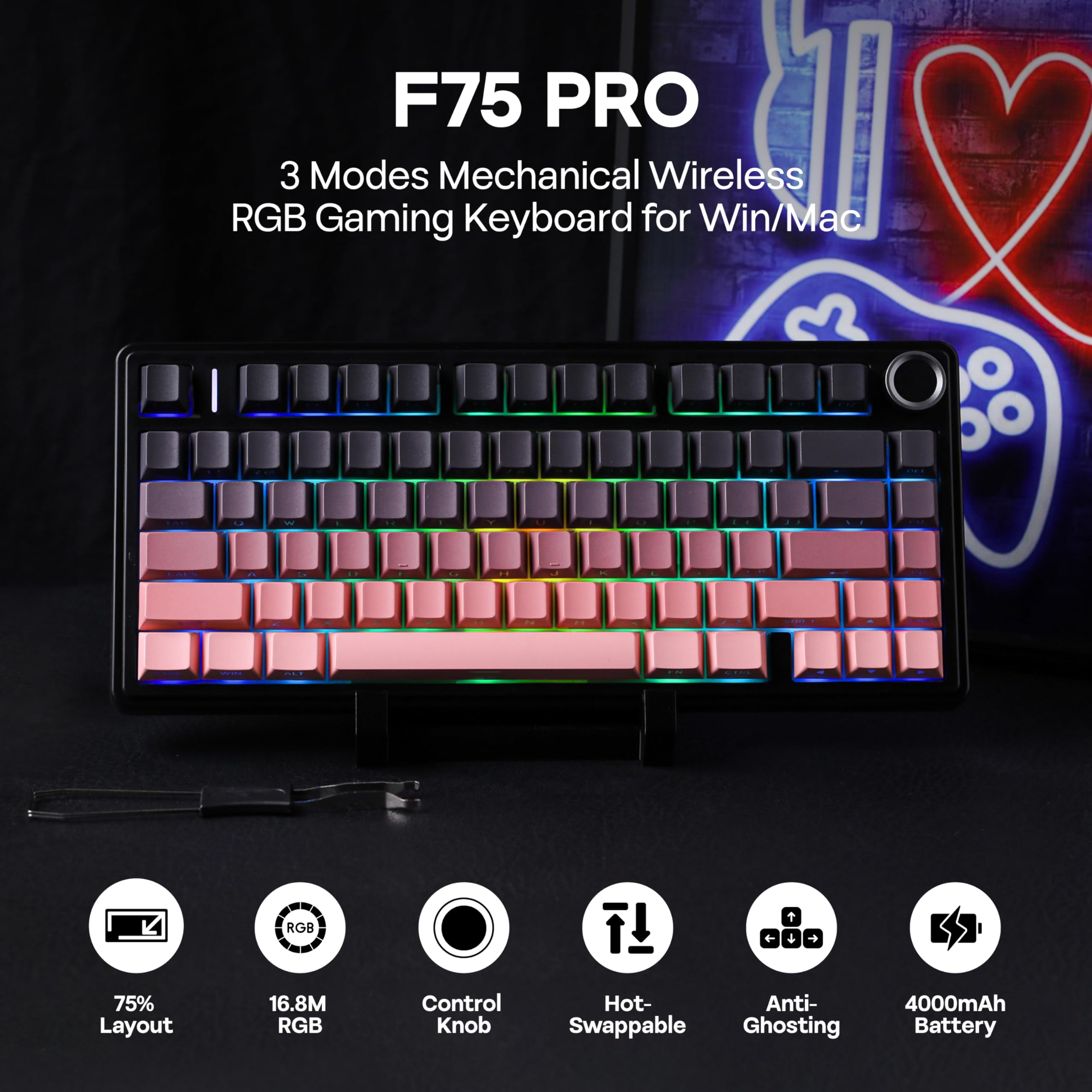 Amazon | MechLands AULA F75 PRO 75% コンパクトカスタムメカニカル