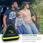 HolaKit Auto Emergency Kit, 55-Piece Car Emergency Roadside Kit with Jumper Cables, First Aid Kit, Safety Hammer, Goggles, Tow Ropes and More Ideal Car Essential Accessories for Women and Men