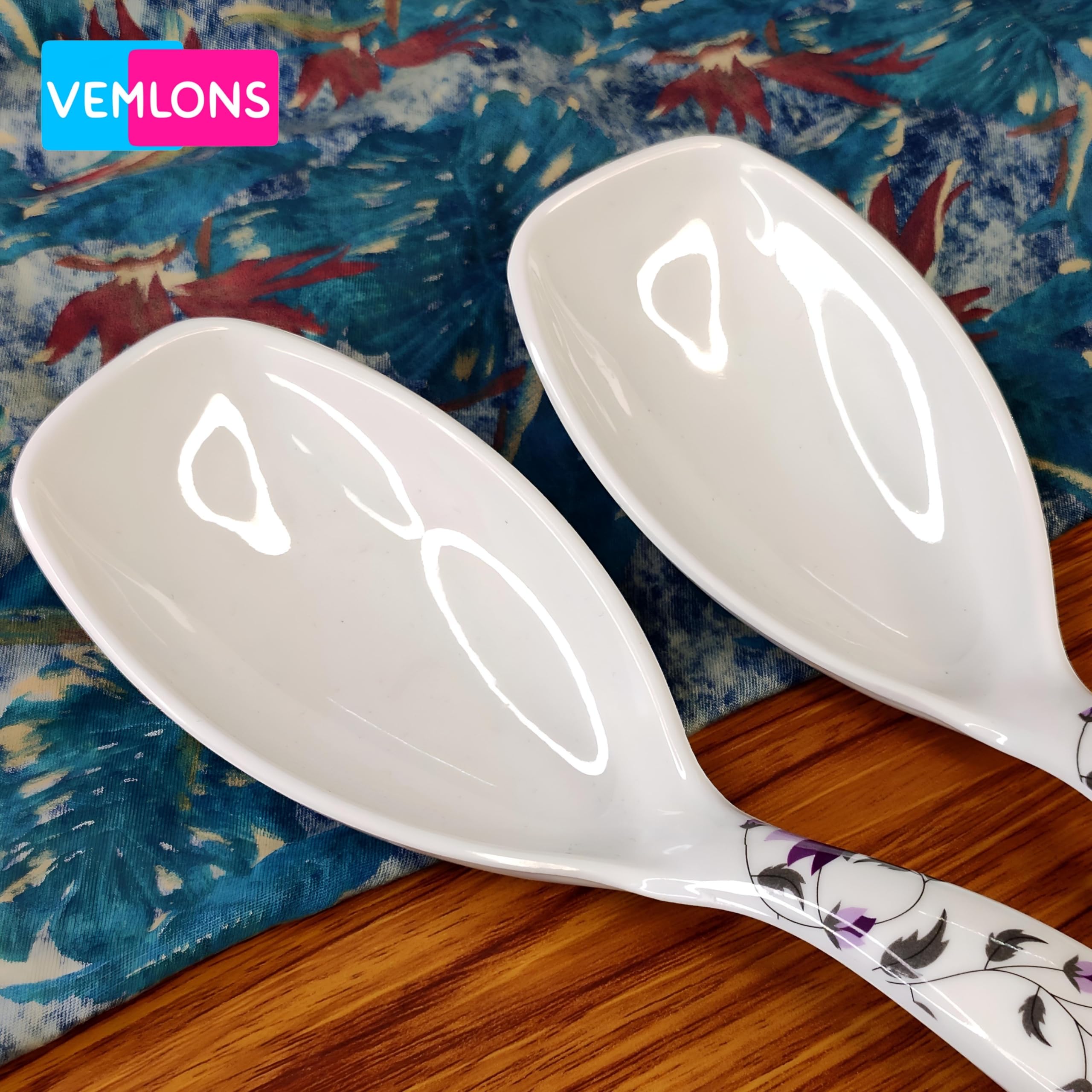 Vemlons Serving Spoon, Long Handle Serving Spoon Melamine Tableware (Set of 4) 1