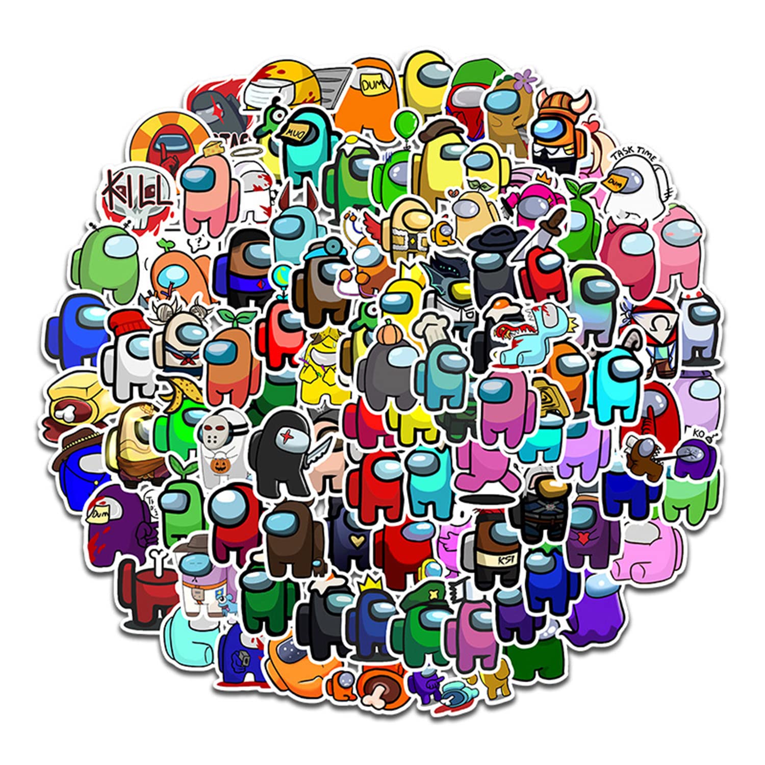 100 PCS Among Us Stickers Graffiti Among Game Anime Waterproof Sticker for Water Bottles Laptop Phone Car Skateboard Travel Suitcase