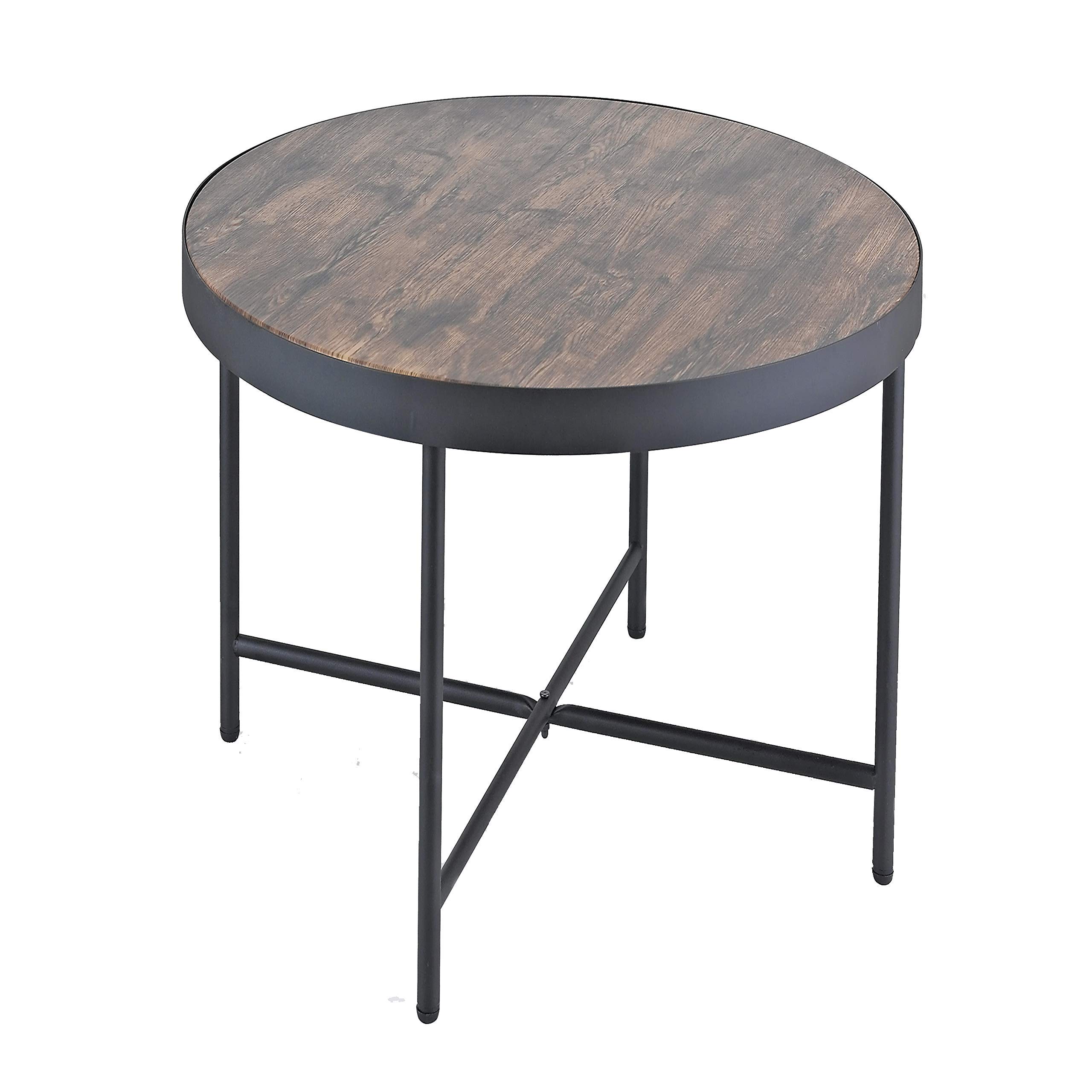 Aspect Arcadia Round Wooden Side/End Table, MDF, Vintage 1, 42.5 x 42.5 x 50 cm
