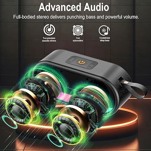 Miniatura 2 de Altavoz Bluetooth portátil con luces LED, sonido fuerte de 24 W, graves potentes e inalámbricos portátiles de hasta 10 horas de reproducción,