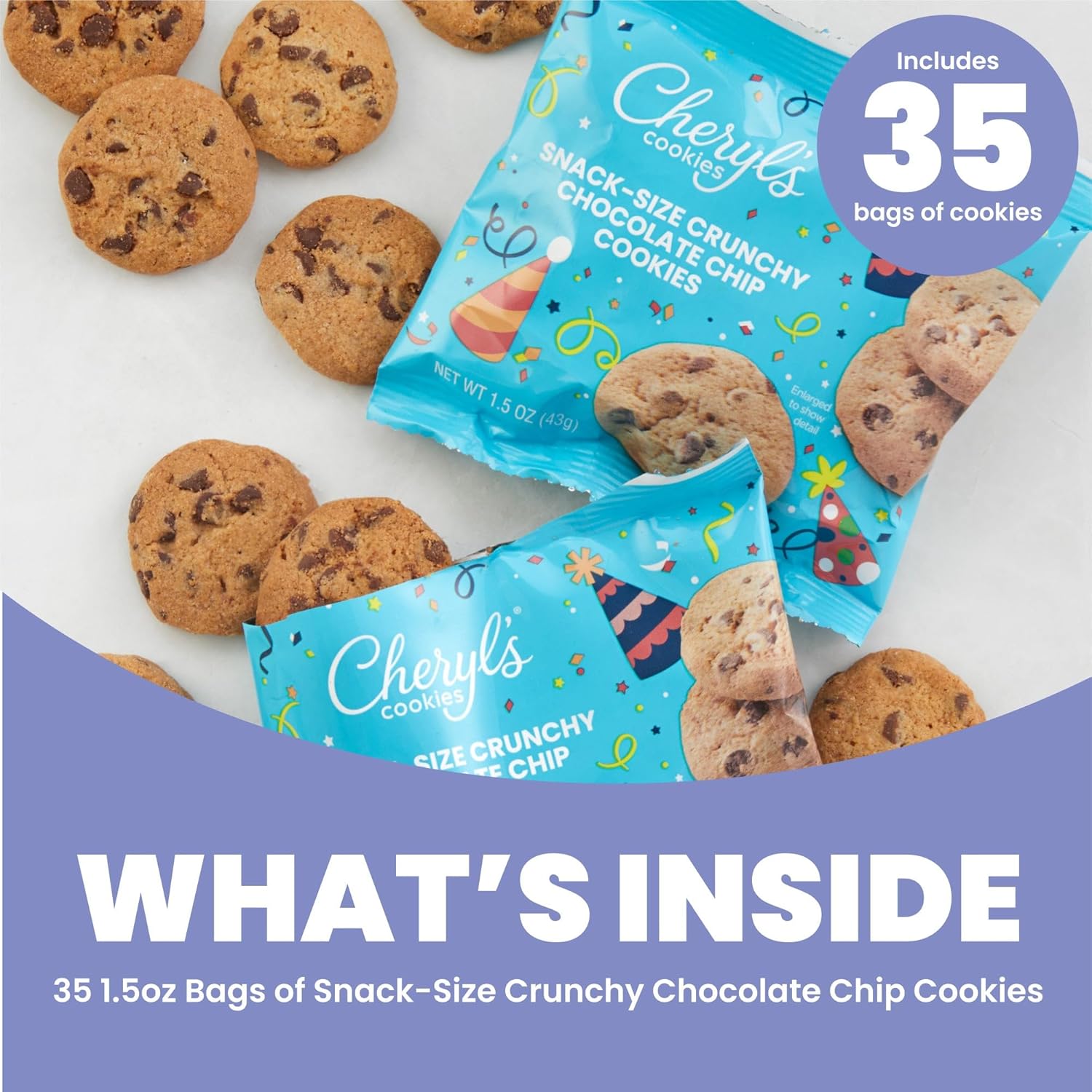 Cheryl's Cookies® Birthday Cookie Gift Box, Includes a Buttercream-Frosted Vanilla Cake Cookie, Individually Wrapped, Gourmet, Handmade, Favors, Parties, Events, Birthday Gift for Family & Friends