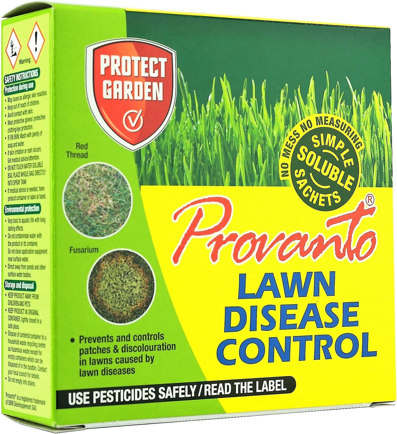 Provanto 86600252 Lawn Disease Control, Fungicide Drop&Go Sachet, 3PK, Concentrate