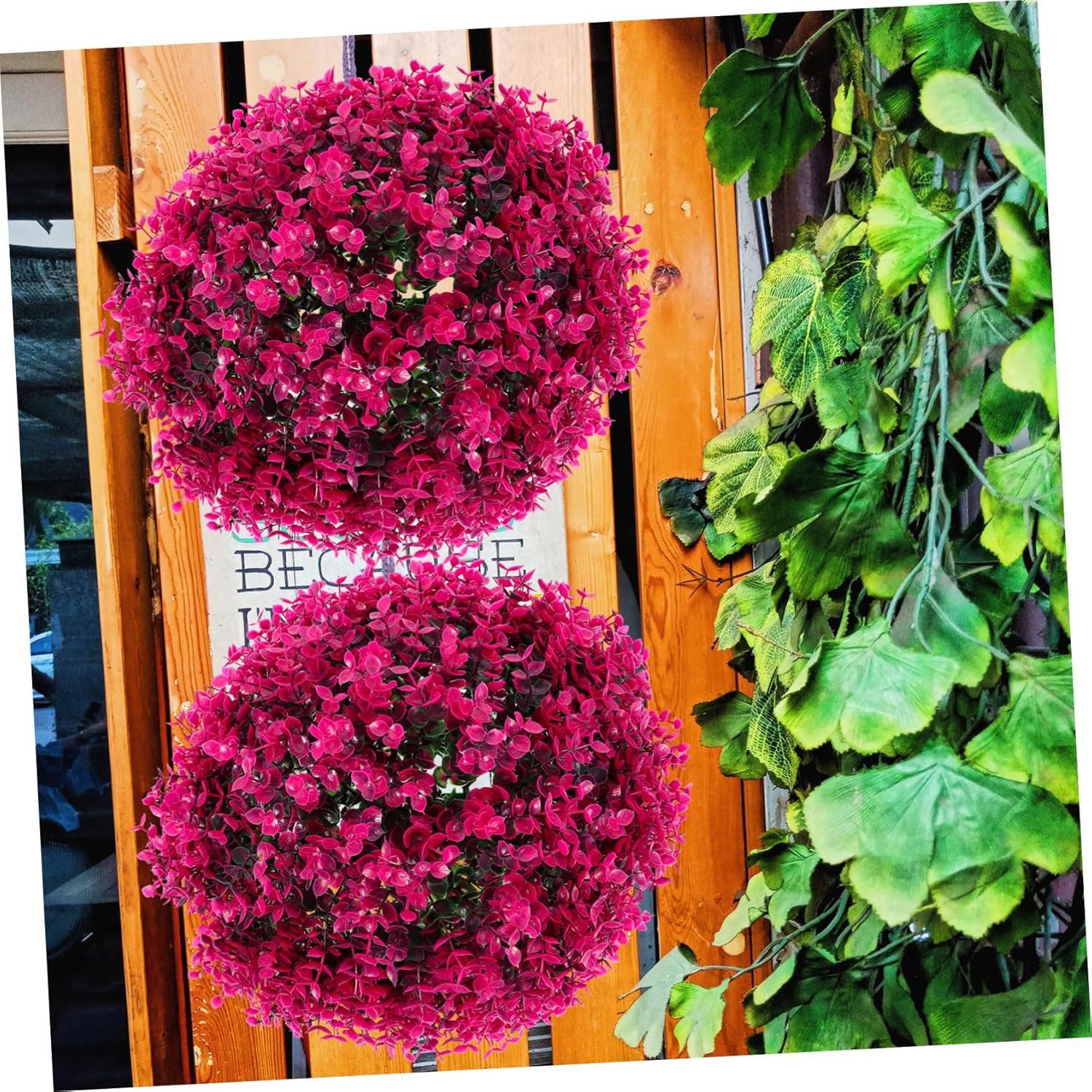 Faux Outdoor Topiary Simulated Eucalyptus Leaf Green Plant Balls Grass Plant Balls Lightweight Easy to Decorate Suitable for All Occasions