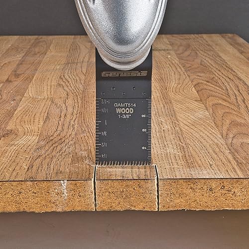 Miniatura 2 de Genesis GAMT514 Universal 1 38" Precisión Oscilante Multiherramienta de liberación rápida Cuchilla de corte al ras