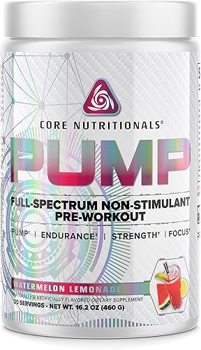 Core Nutritionals Bomba de espectro completo no estimulante pre-entrenamiento, con nitrato N03T, pico 02, Alpha GPC, para máxima bomba, fuerza y