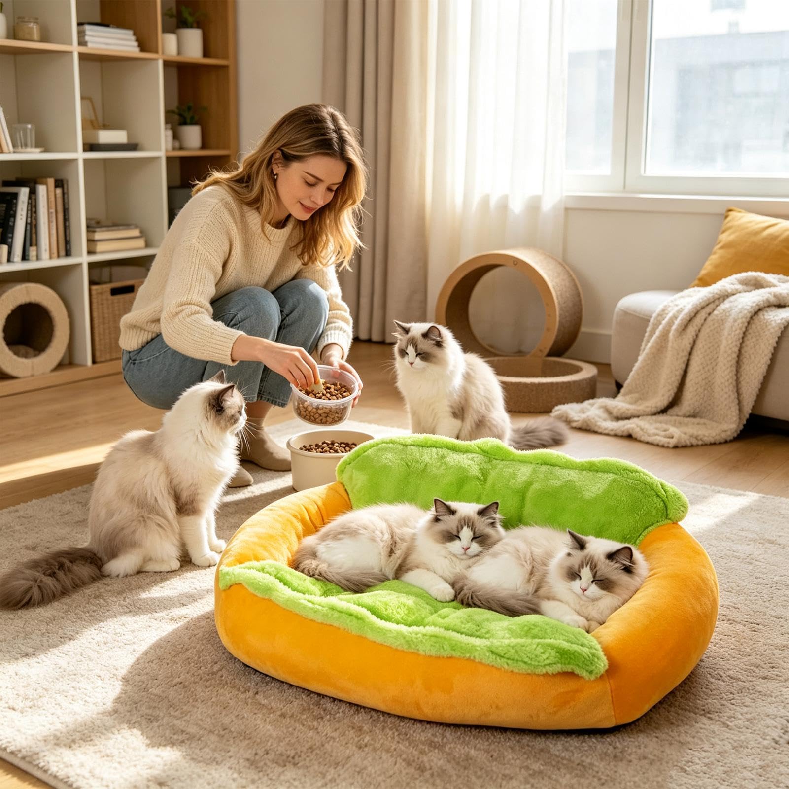 Cucce Per Cani Piccoli Cuscino Peluche Antiscivolo A Forma Di Cibo | medio cani fibra fine sfoderabile lavabile Per Soggiorno Camera Gabbia Pavimento Piccole Razze Cuccioli Interno