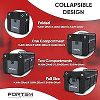 Vista 4 de FORTEM Organizador de maletero de coche (3 compartimentos, gris) + correas de trinquete