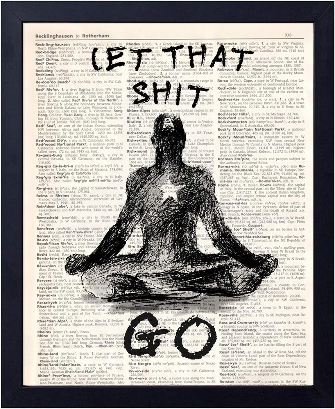akeke Super Heros Captain Funny Yoga Meditation Wall Vintage Book Art Prints Poster 8x10 Unframed, Great Superhero Captain America Fans Motivational Gift (Captain1)