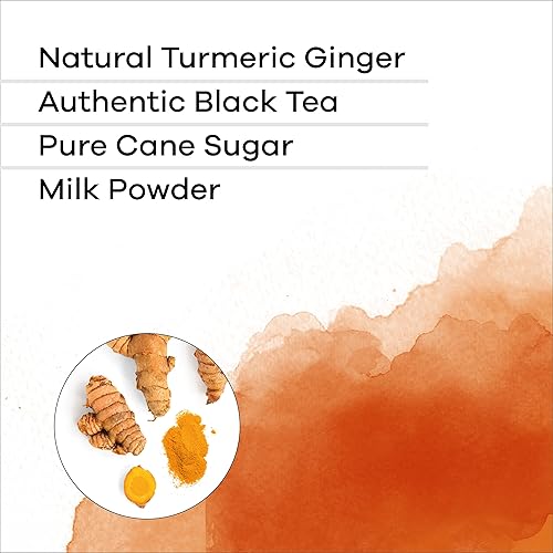 Miniatura 7 de QuikTea Latte de té de cúrcuma de jengibre y chai  10 unidades de caja individual  todos conservantes naturales libres de auténtico Chai instantáneo