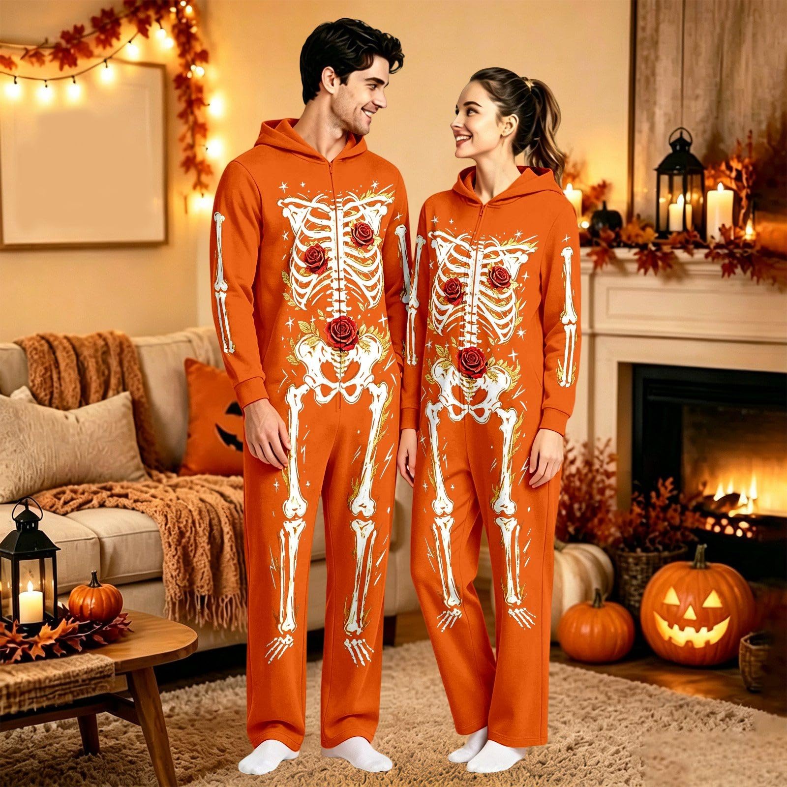 Ganzkörperanzug Damen Kostüm Lustiges Halloween Faschingskostüme Herren Lustig Cosplay Große Größen Karneval Onesie Witzige Kostüme Schlafanzug Plüsch Werwolf Erwachsene Halloween-Kostüm Für Lustige