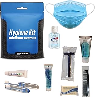 Go2Kits Hygiene Toiletry PPE Kits for Travel, Business, Charity Made in USA (1 Pack)