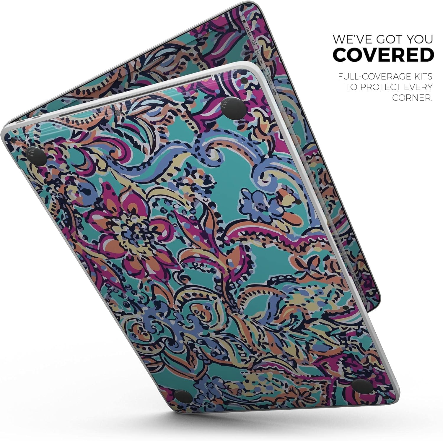 DesignSkinz - Bright Watercolor Floral - Full-Body Wrap Protective Decal Skin Kit Compatible with MacBook 13" Pro M1 (A2338)