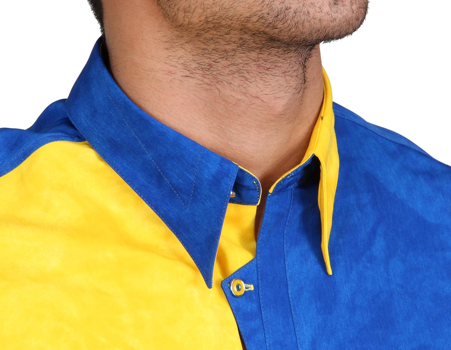 yellow and blue designer shirt