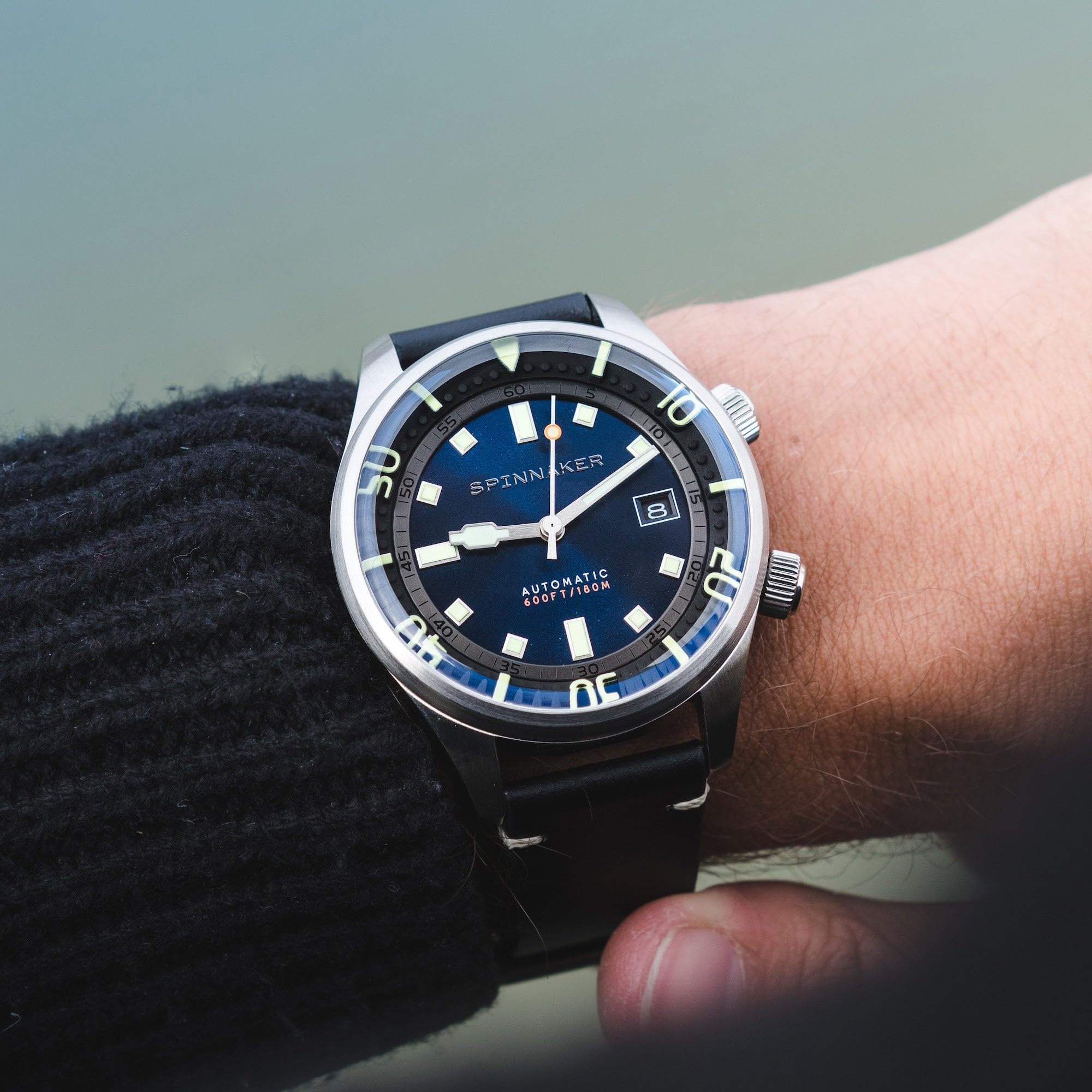 Spinnaker Męski 42 mm Bradner automatyczny zegarek z 3 wskazówkami z bransoletką z prawdziwej skóry lub stali nierdzewnej SP-5062