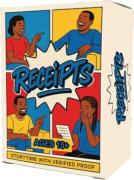 HoodFued Presents Receipts Card Game Bring The Group Chat to The Table Party Game, 4-10 Players, Quick 20-30 Min, 76 Cards with Plot Twists & Wildcards, Perfect for Cookouts & Kickbacks