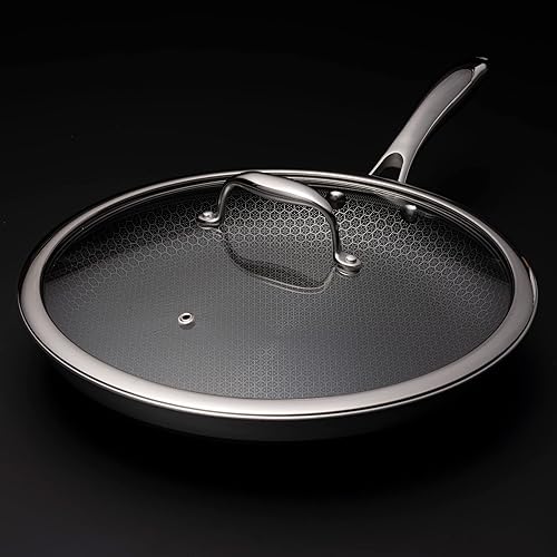 Miniatura 4 de HexClad Tapa de vidrio templado, 8 pulgadas, diseñada para utensilios de cocina híbridos HexClad con ventilación al vapor, apta para lavavajillas