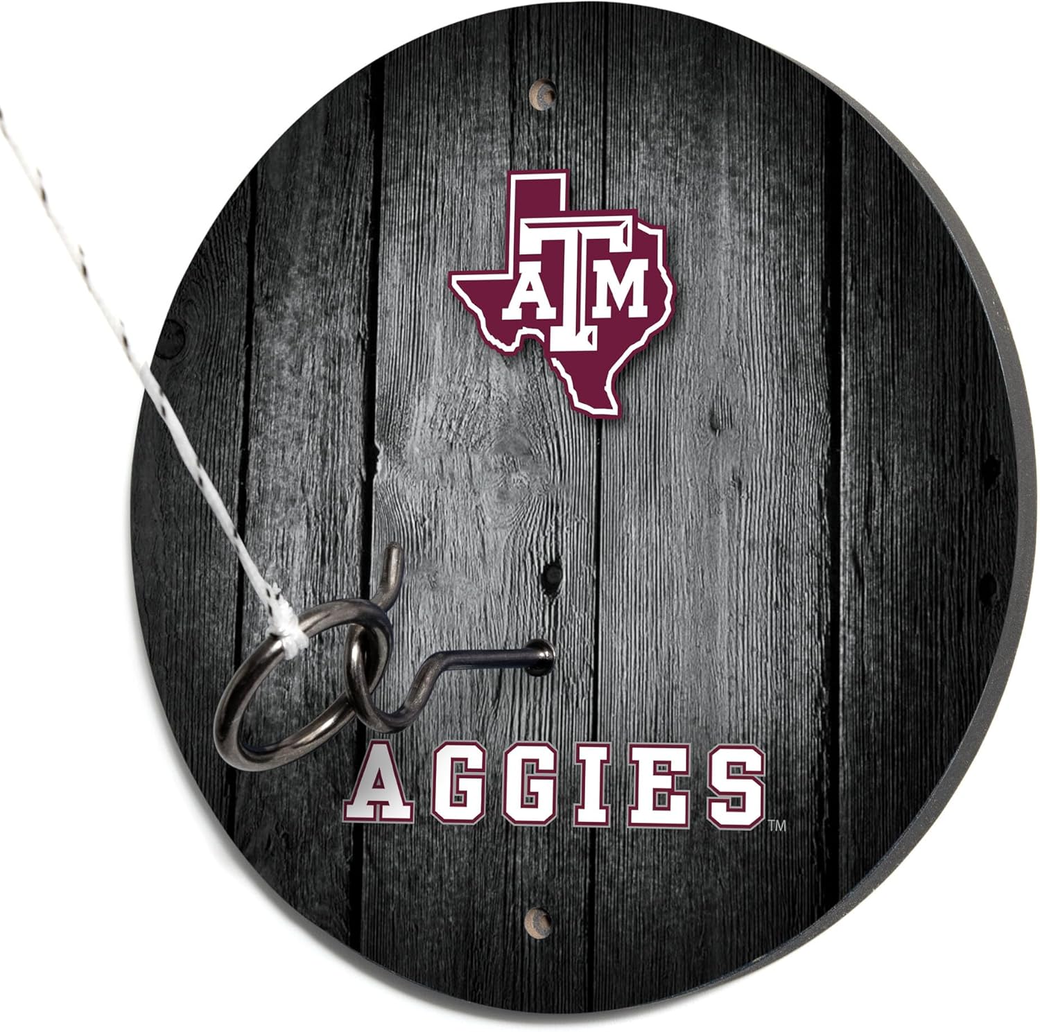 Wild Sports Solid Wood College Hook & Ring Toss Set with Direct Print HD Team Graphics – Easy Hang Hook and Ring Toss Target – Great Gift for Any NCAA Fan!
