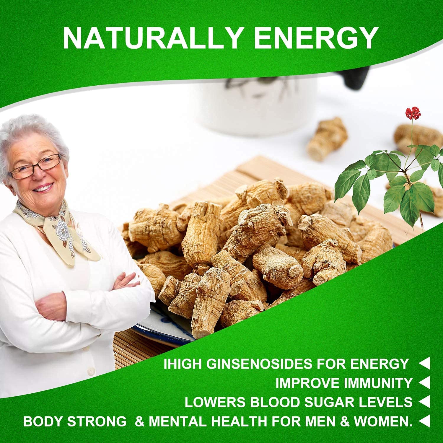Amazon.com: Bestliving American Ginseng 花旗参，西洋参，黄盒中圆泡