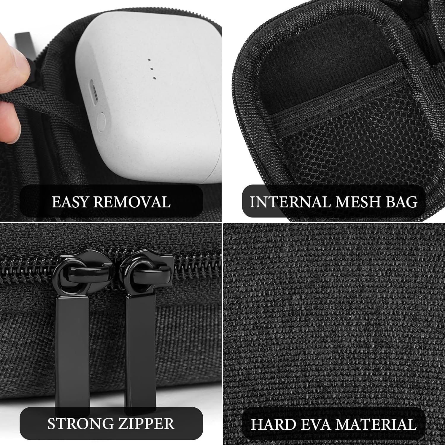 Geekria Shield Earbuds Case Compatible with Soundcore by Anker P40i P30i C30i Liberty 4 True Wireless Earbuds, Replacement Protective Hard Shell Travel Carrying Bag (Dark Grey) - Image 2