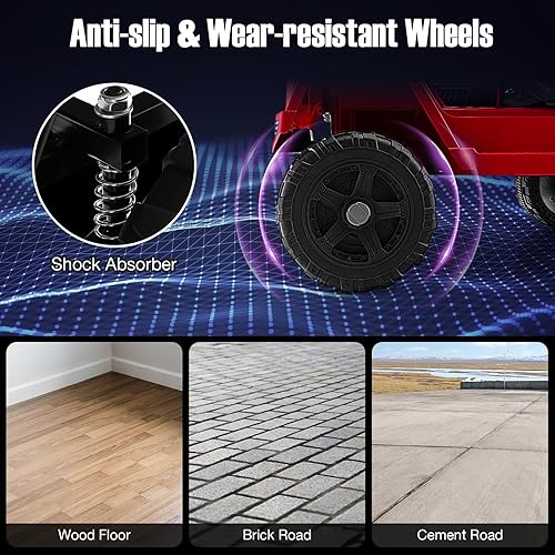 Miniatura 4 de HONEY JOY - Camión de paseo de 12 V con control remoto, suspensión de resorte, faros, música, parabrisas de malla, autos eléctricos para niños,