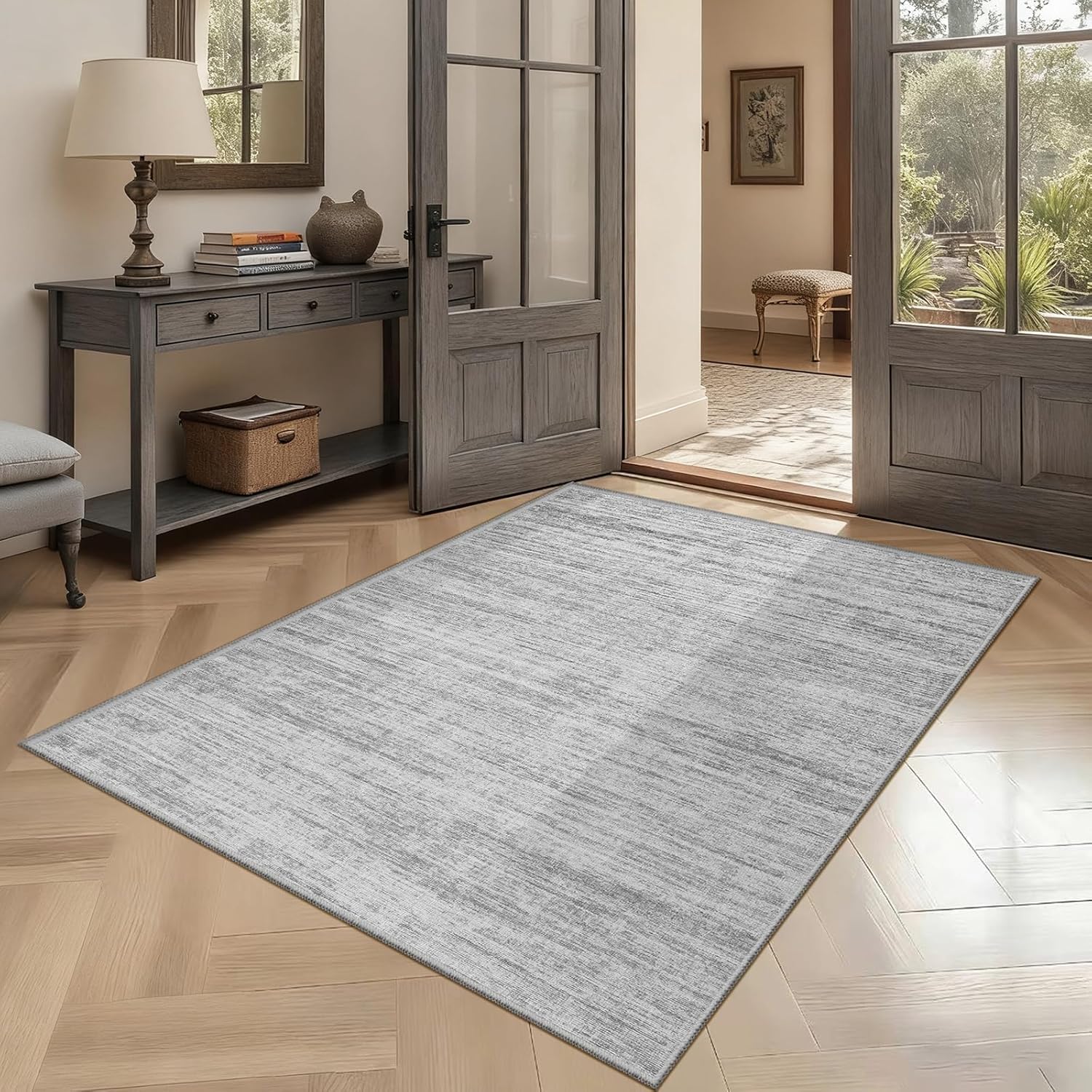 Washbale Rugs 3x5 Ultra Soft Area Rug, Non Slip Indoor Entryway Rugs, Stain Resistant Area Rugs for Living Room Dining Bedroom，Modern Abstract Home Decor Small Rug