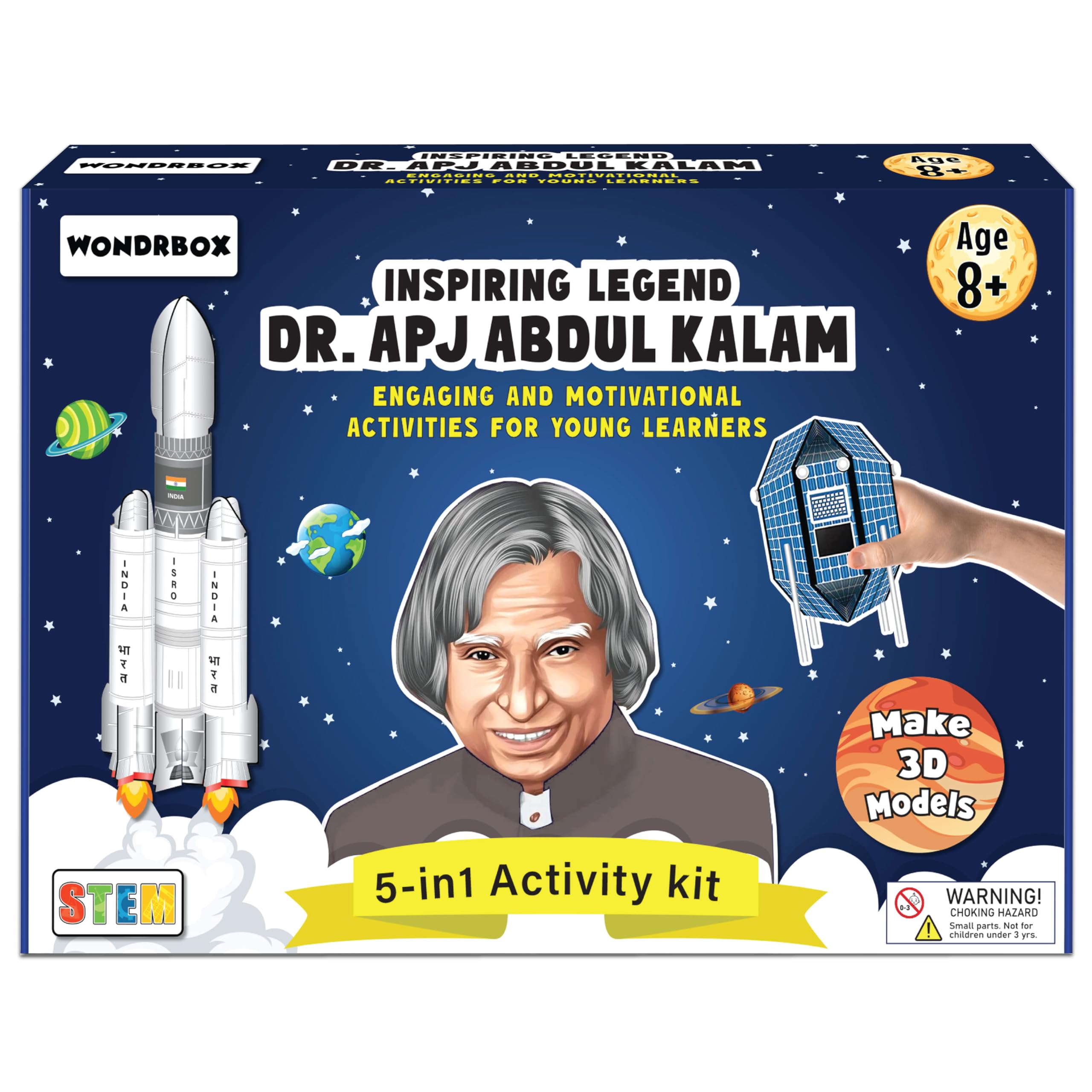 WONDRBOX Dr. APJ Abdul Kalam Science Activity Kit for 5 Years and Up: Birthday Gift, Return Gift, DIY, Educational Toy, Learning Kit, STEM Toy