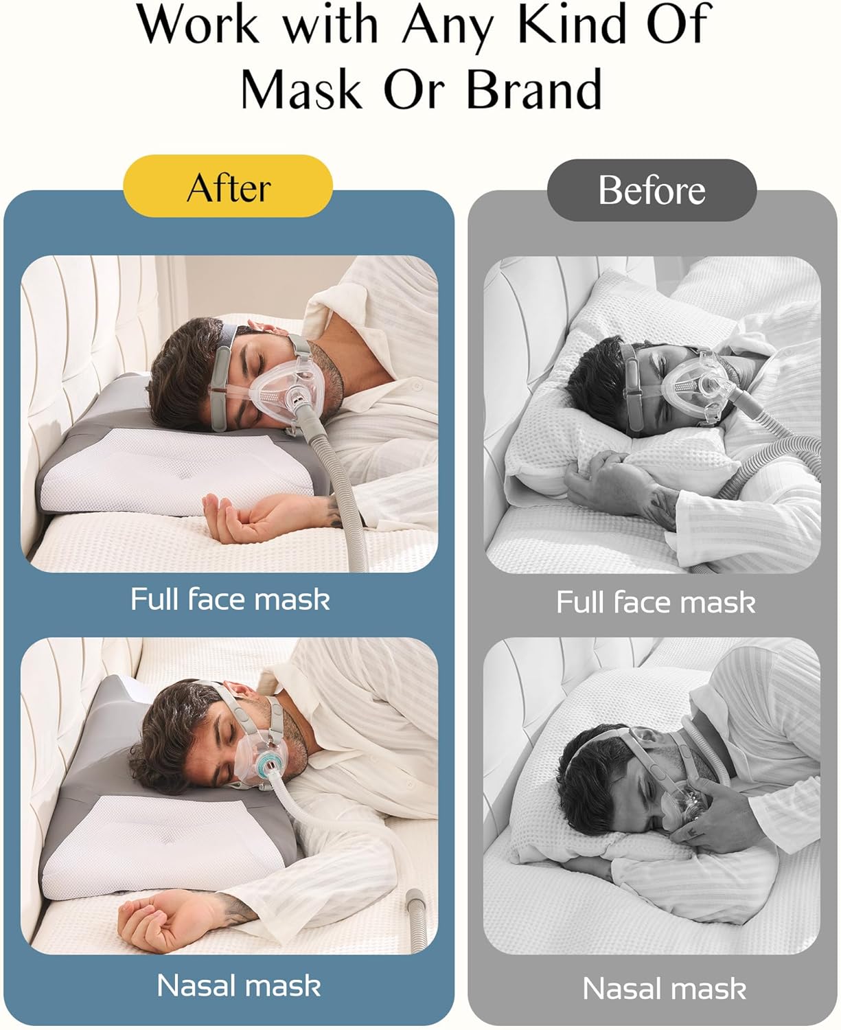 CPAP Pillow for Side Sleeping, HSA/FSA Sleep Apnea Pillow for All CPAP Masks Users to Reduce Air Leaks, Masks Pressure, Memory Foam with Cooling & Breathable Pillowcase for Side Back Sleeper - Image 6