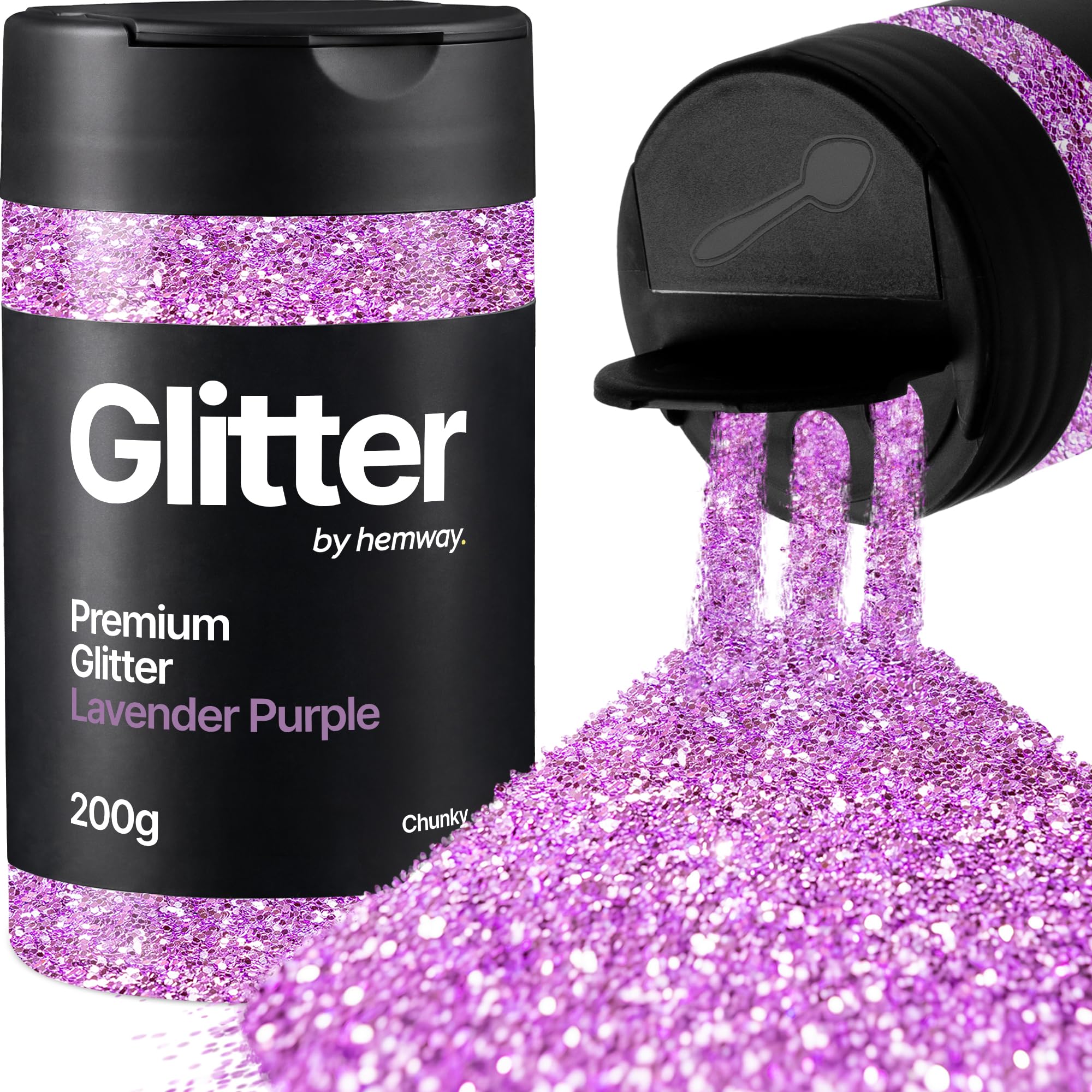 Hemway Lavender Purple Glitter Shaker, 200g Chunky Glitter for Crafts Metallic Flake Sequins for Resin & Epoxy Crafts for Decorating, Halloween, Christmas, Nail, Face, Art — image 1