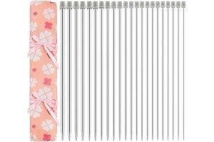 Hysagtek Stainless Steel Straight Knitting Needles for SeamleKnitting Experience