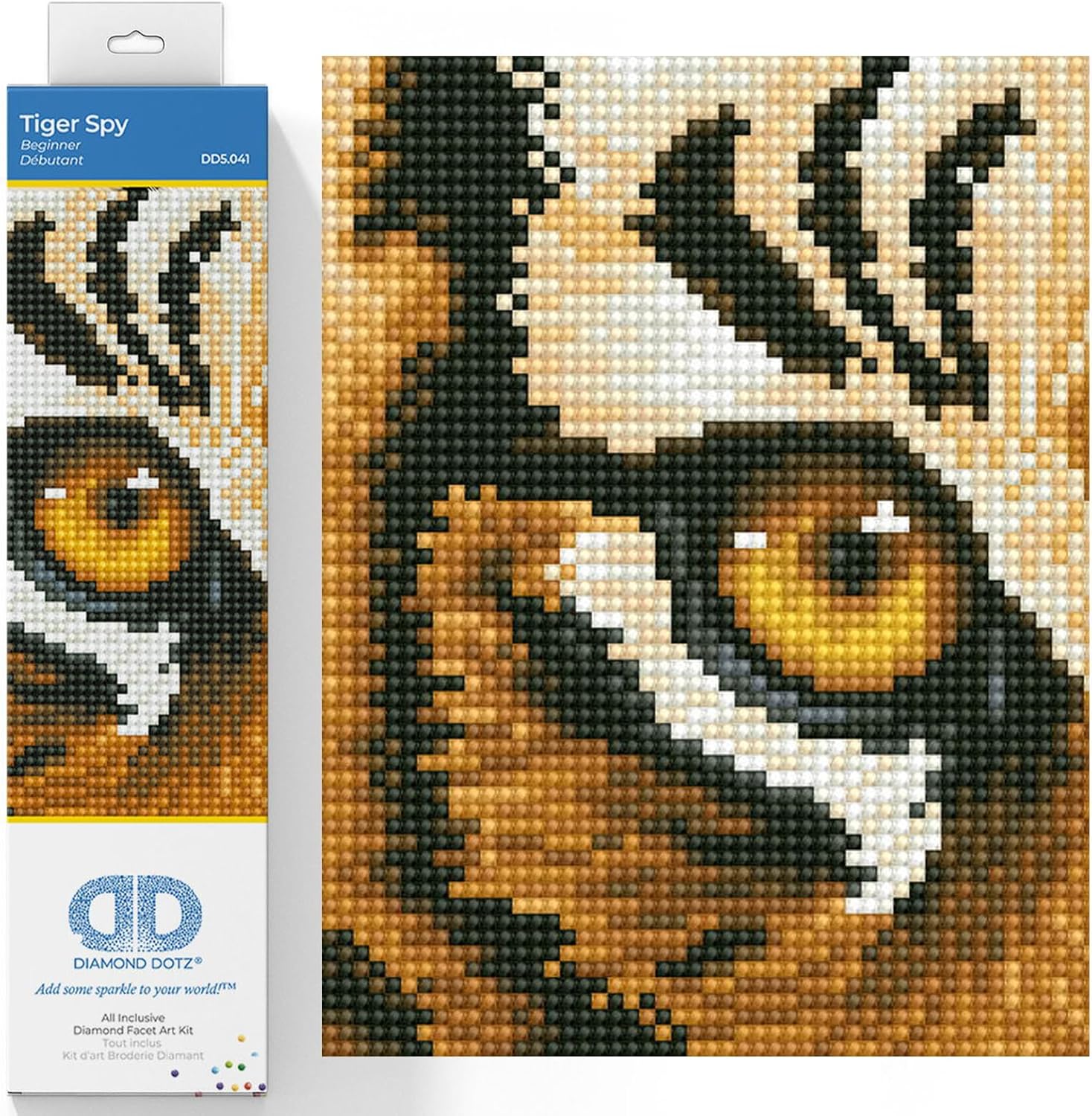 DIAMOND DOTZ Tiger Spy Diamond Painting Kits for Adults - Diamond Art Kits a Relaxing Creative Craft Kit with Dotz Gems i16x6