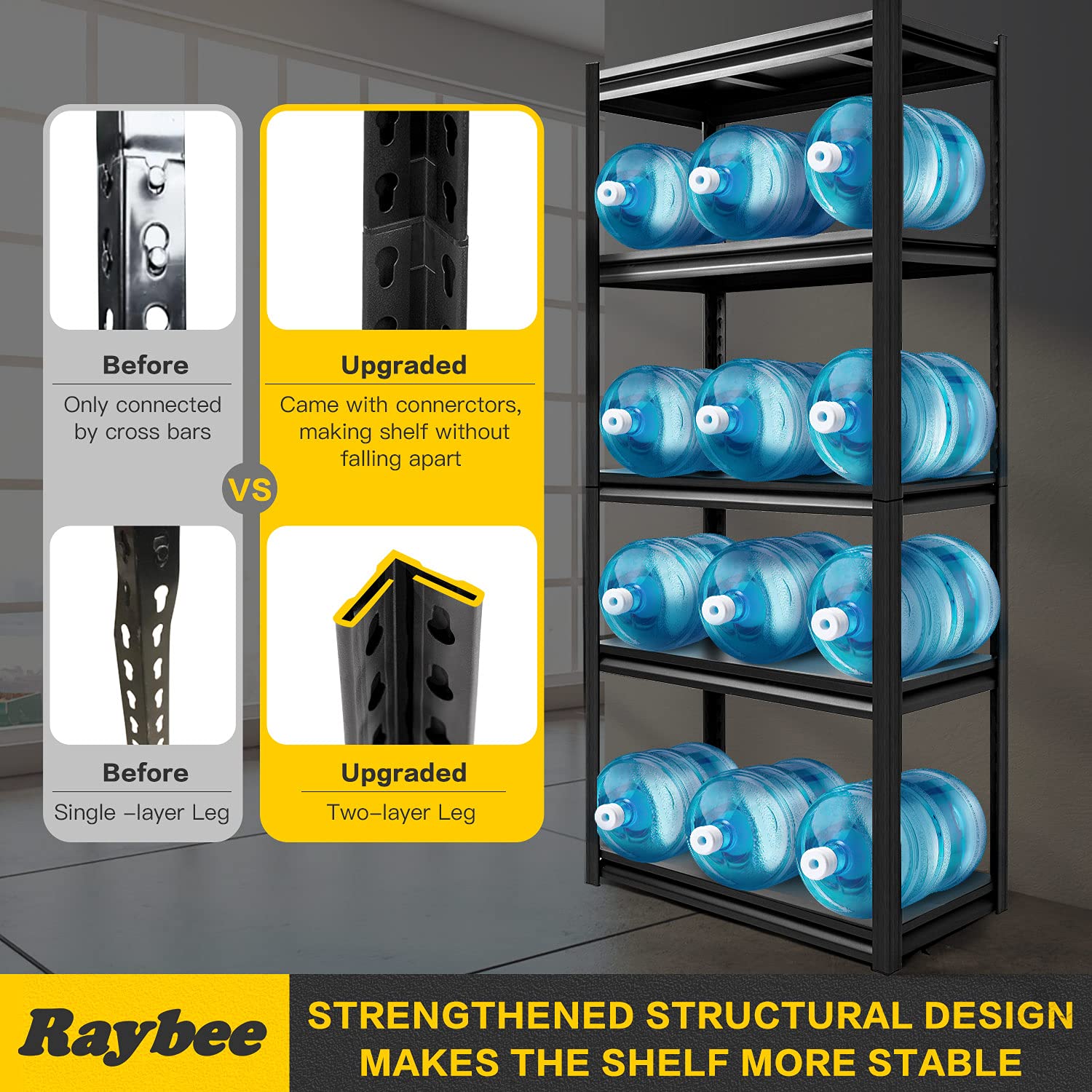 Buy Raybee 5Tier Garage Shelves, Metal Heavy Duty Storage Shelf with