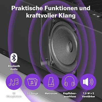 YAMAHA P-145BT Digital Piano - Built-in Bluetooth Audio Portable 88 Key Piano with Graded Hammer Compact Keyboard Realistic Playing Feel and 10 High Quality Tones - Black