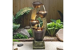 Naturefalls Outdoor Fountain - 40” LED Garden Fountain for Backyards